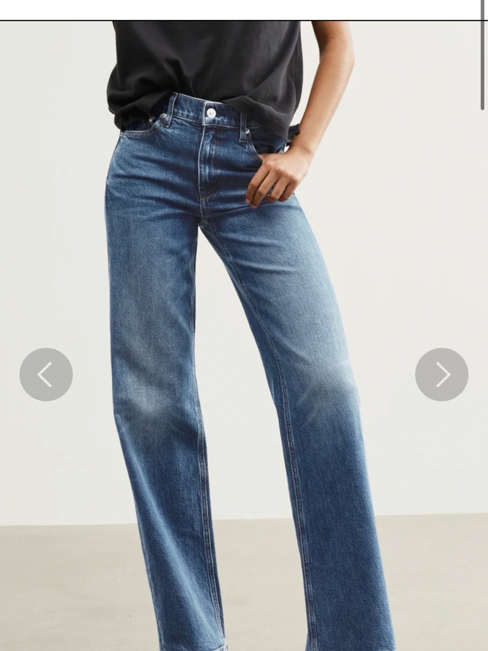 AYR Wide-Leg High-Rise Jeans in Medium Blue Wash